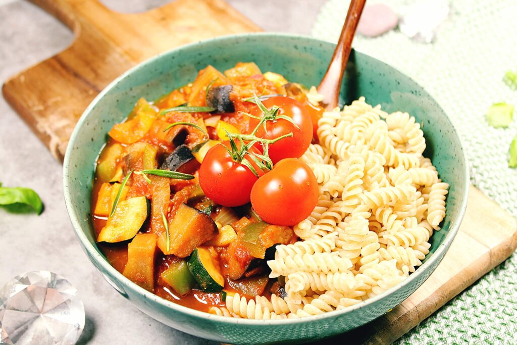 Ratatoulli mit Dinkelnudeln