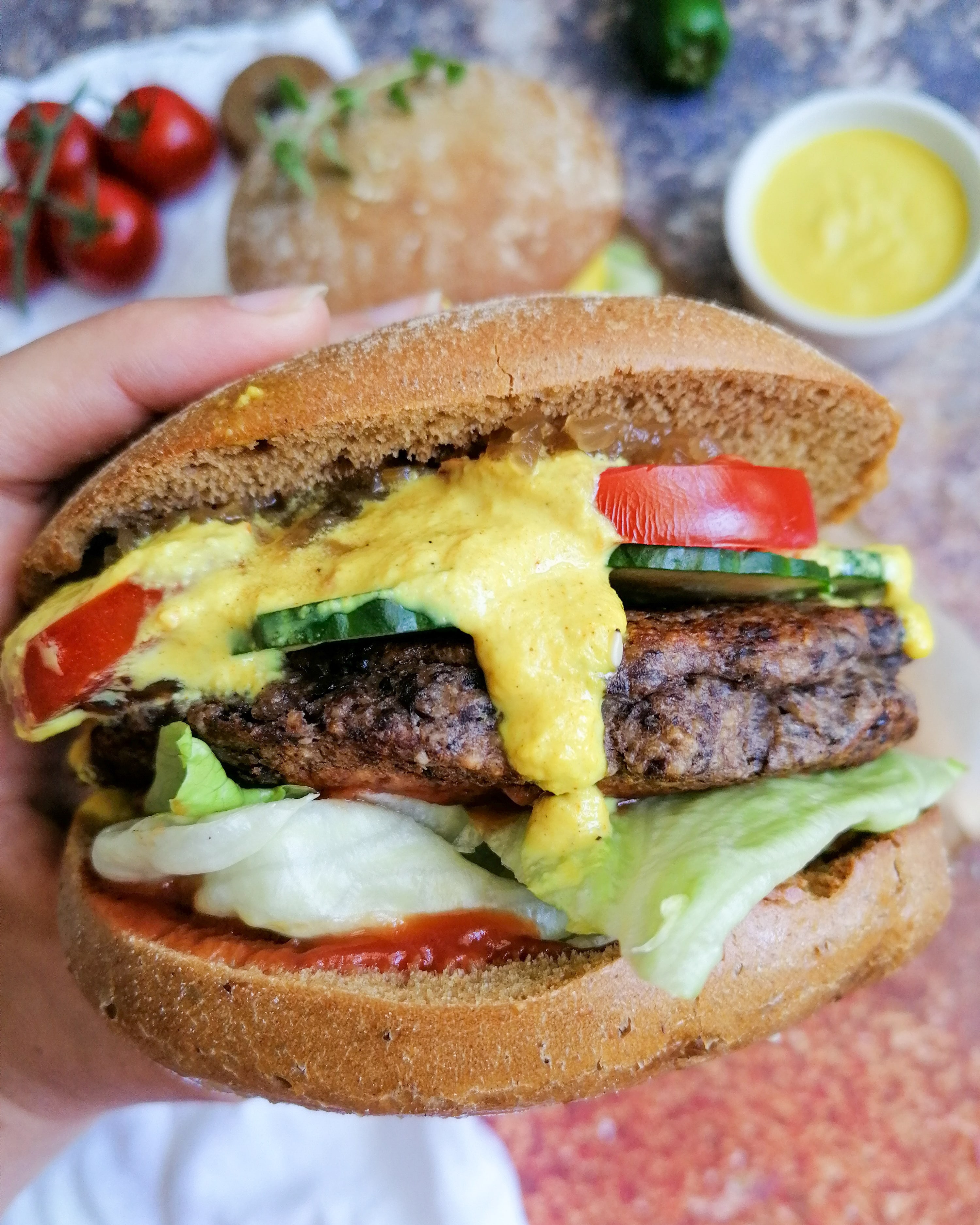 Veggie Burger mit Kidneybohnen-Bratling