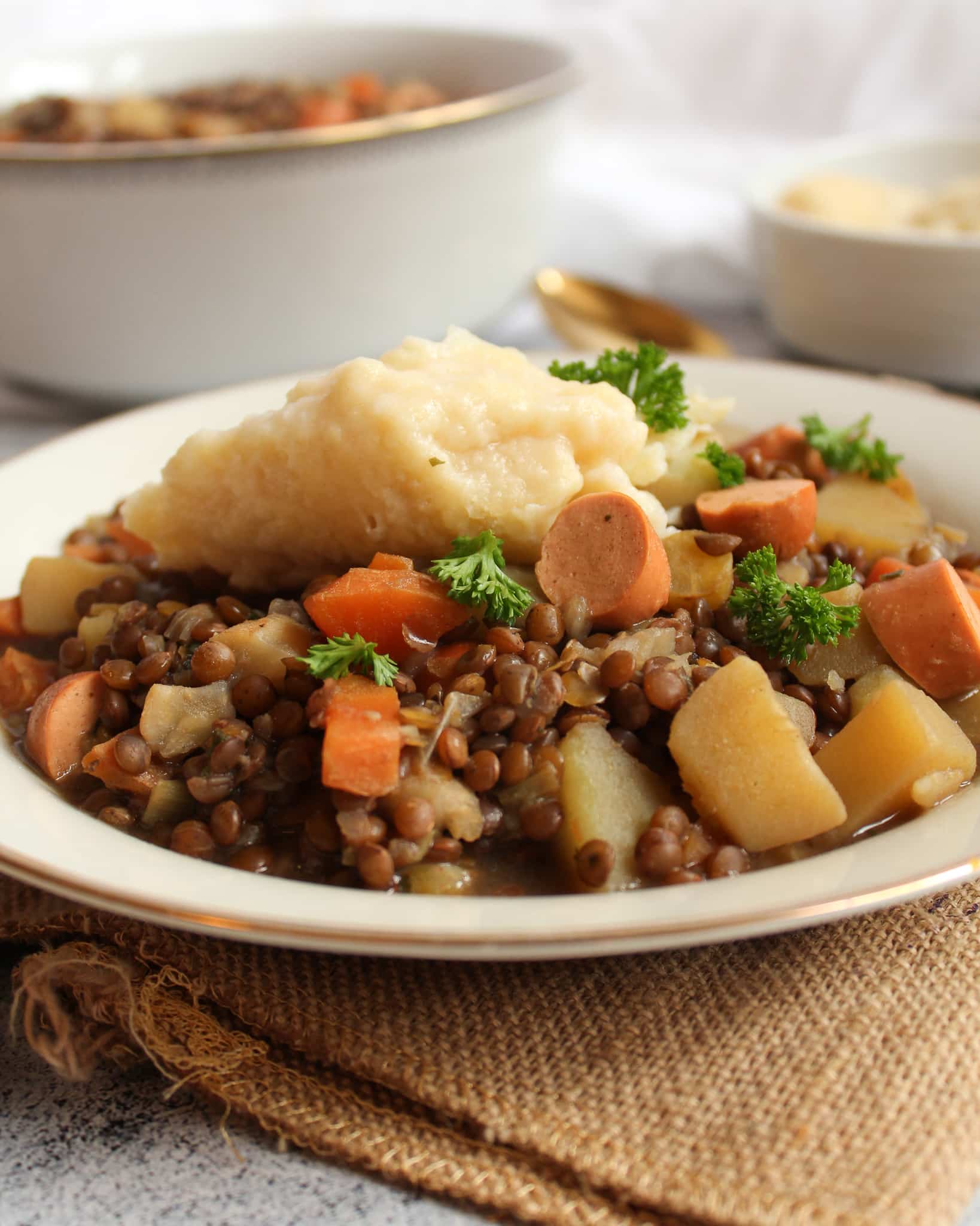 Vegetarischer Linseneintopf