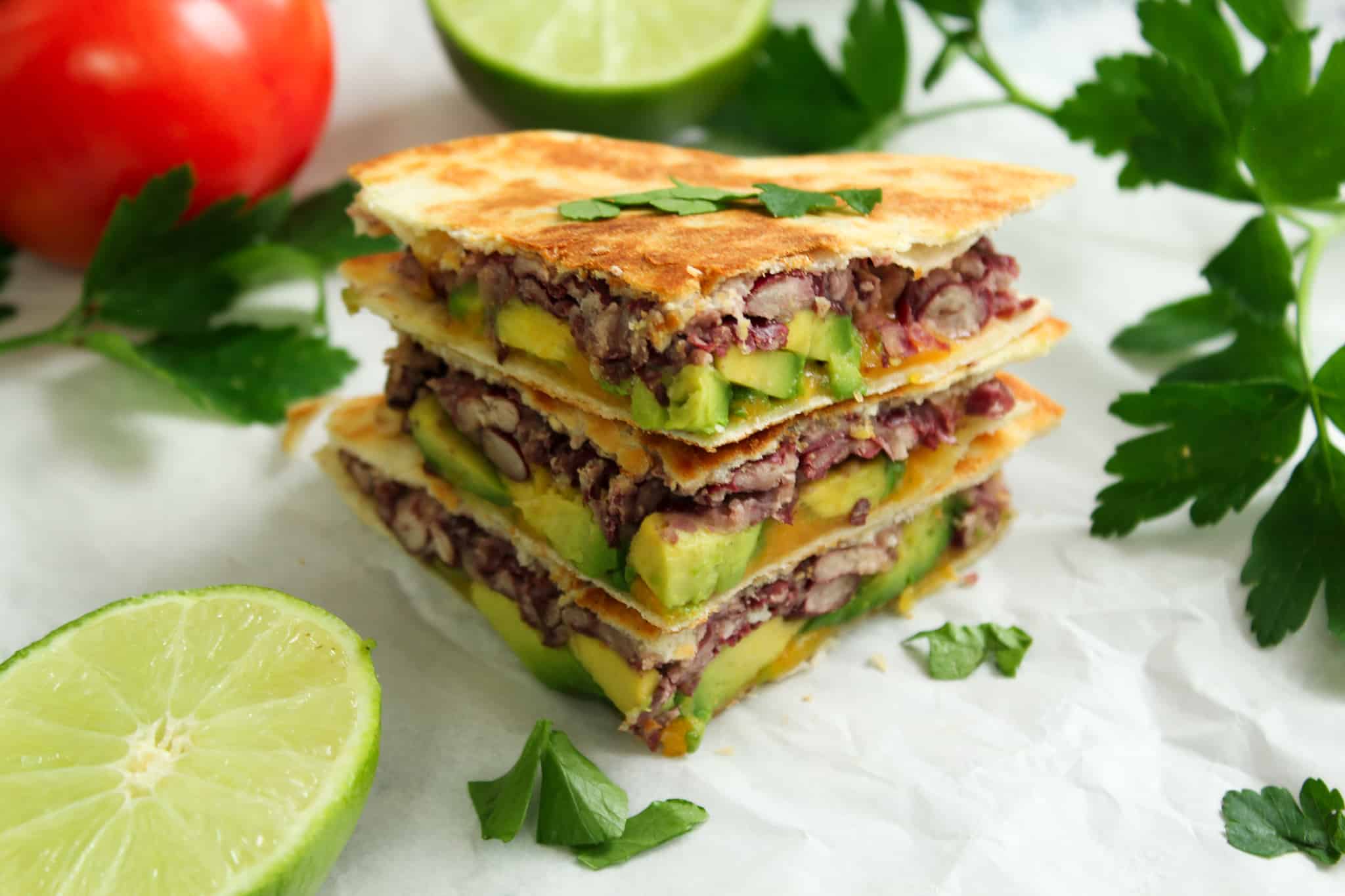 Quesadilla mit Kidneybohnen und Avocado