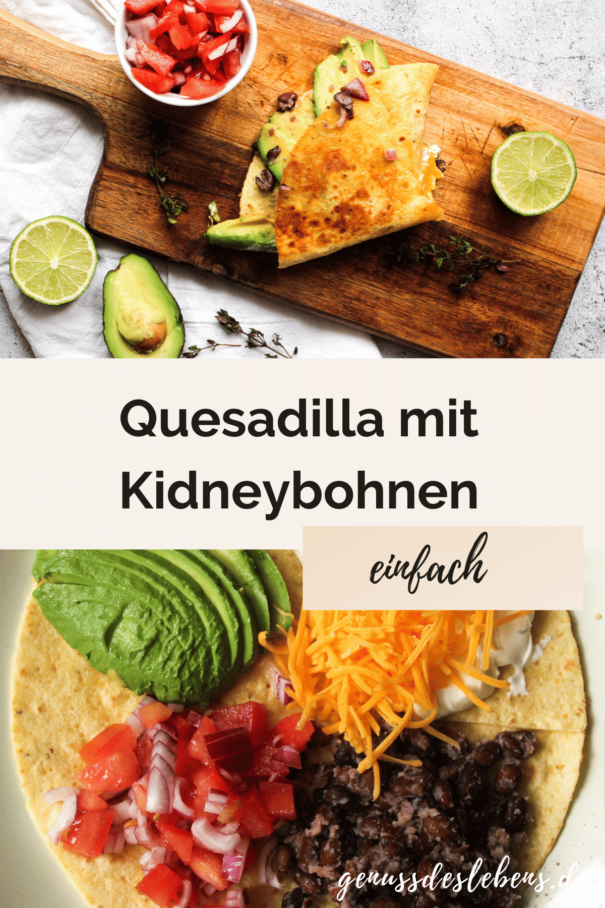 Quesadilla Wrap mit Kidneybohnen