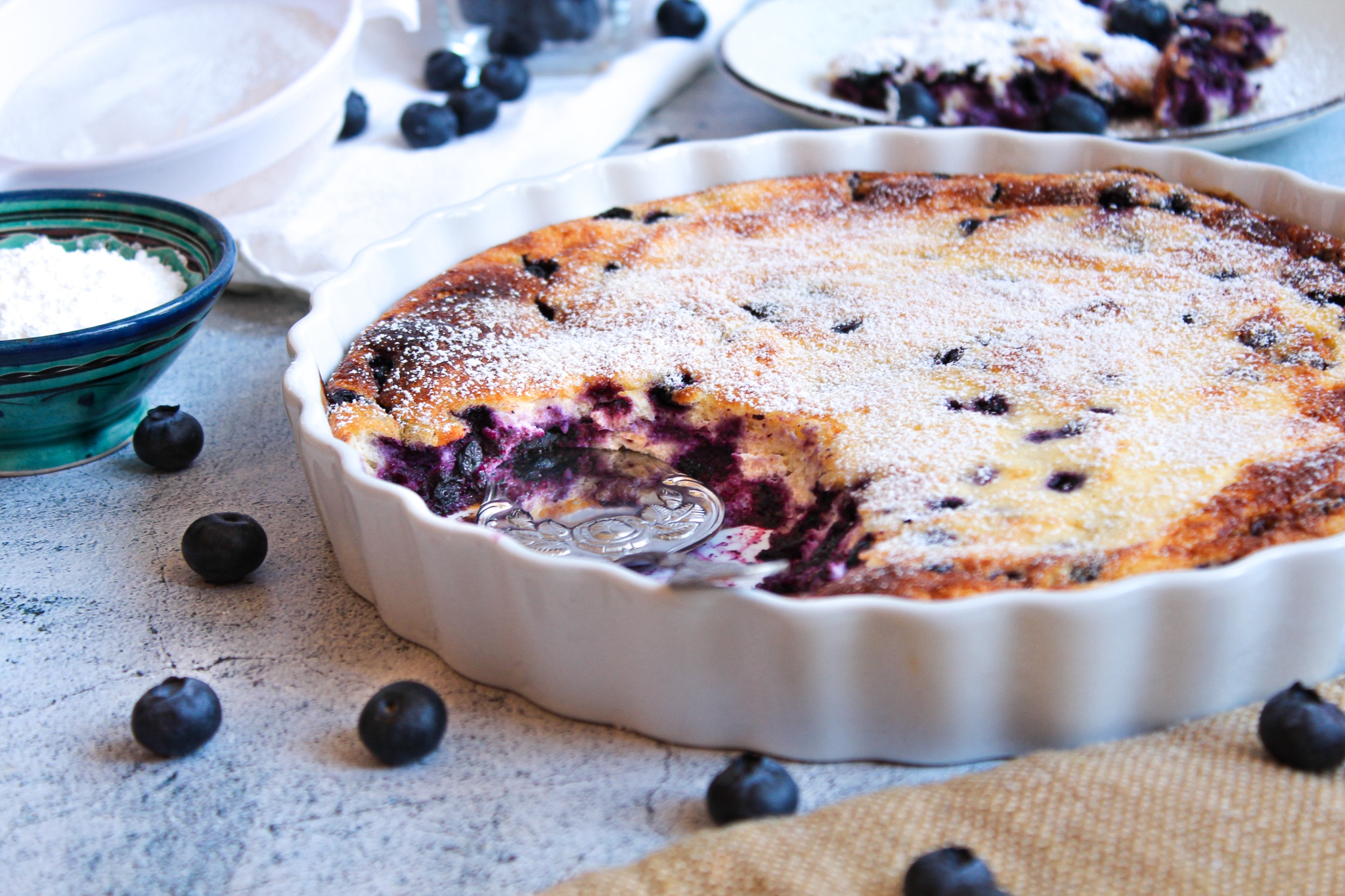 Quark Grieß Auflauf mit Heidelbeeren|||