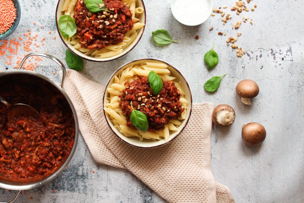Bolognese aus roten Linsen 