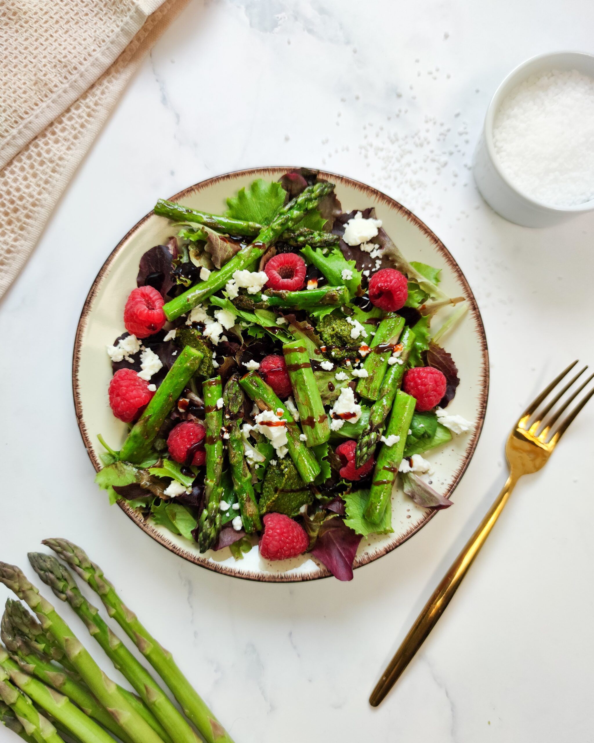 Grüner Spargel Salat mit Feta|||low carb lasagne vegetarisch||