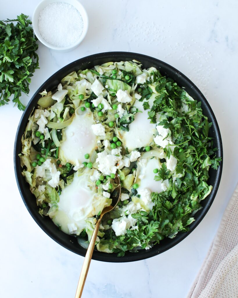 Grünes Shakshuka - viel Protein und low carb