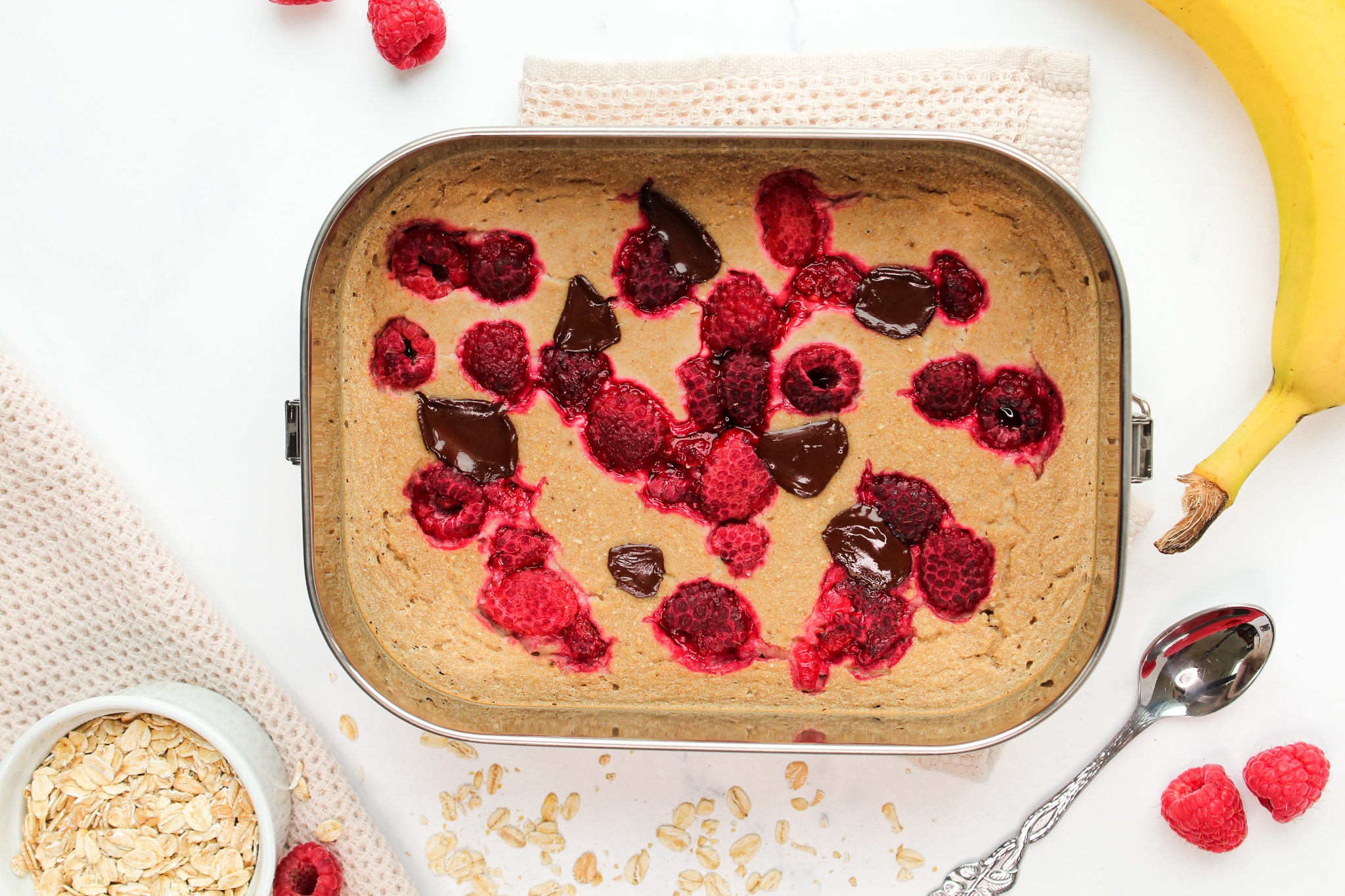 vegane baked oats|||Baked Oats|gebackene Haferflocken mit Banane