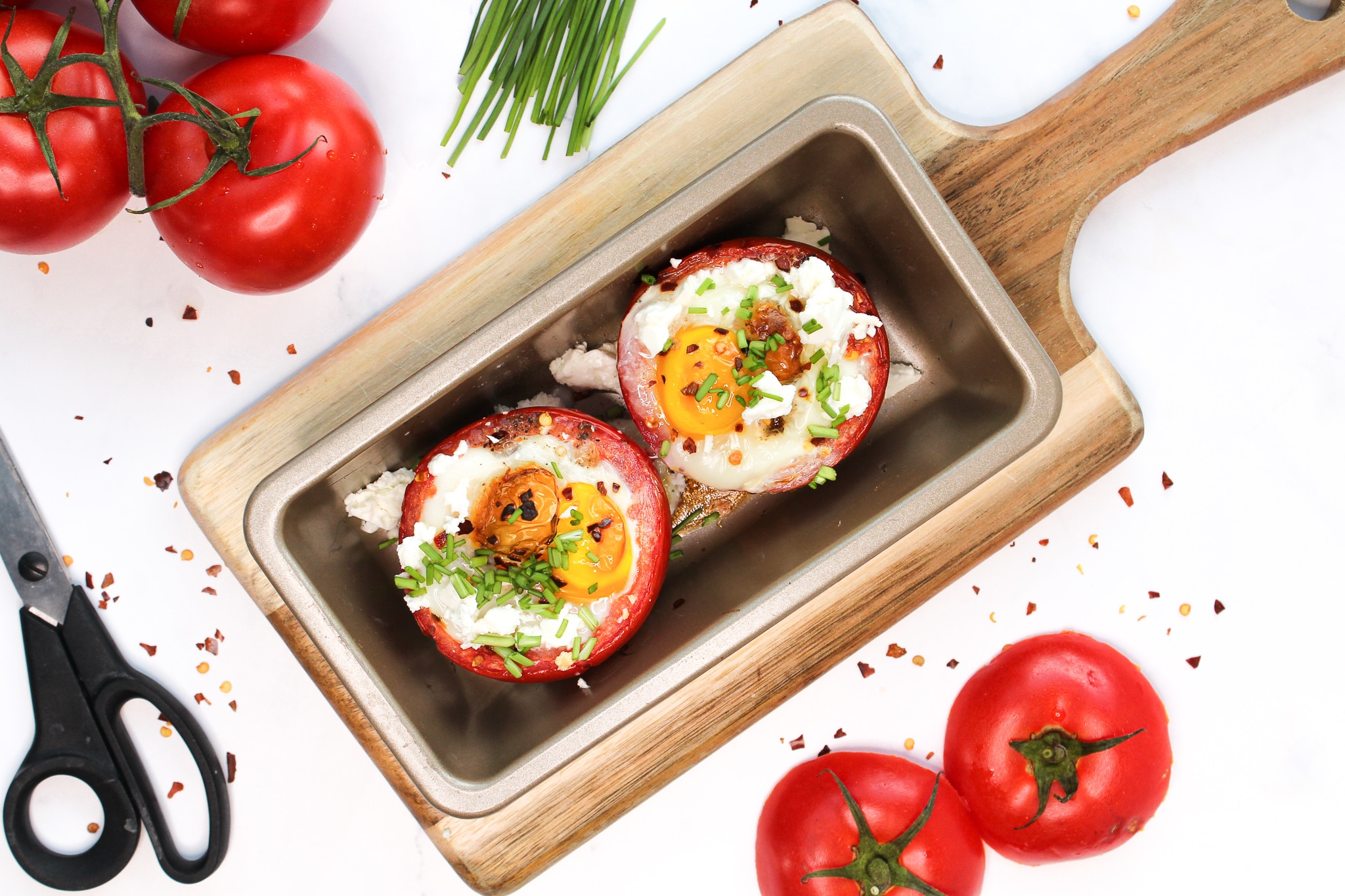 Gefüllte Tomaten mit Feta und Ei|Gefüllte Tomaten mit Ei und Feta