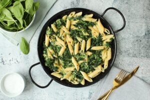 vegetarische Pasta mit Spinat|Frischkäse-Soße Pasta|schnelle Pasta Rezepte|Nudeln mit Frischkäse-Soße