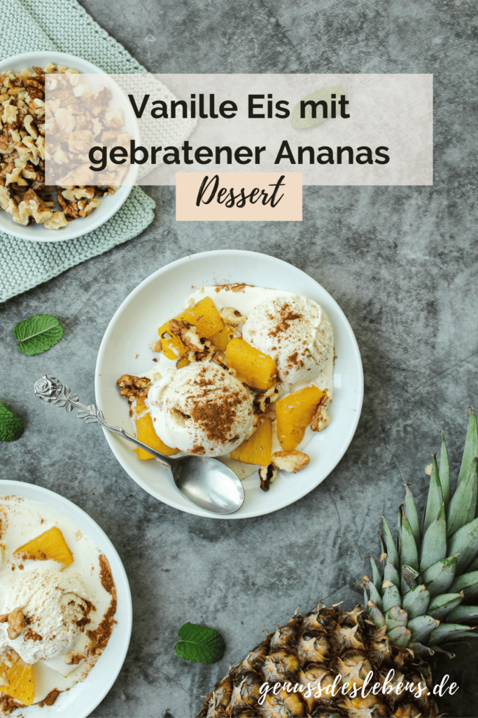 Eis mit Ananas und Zimt