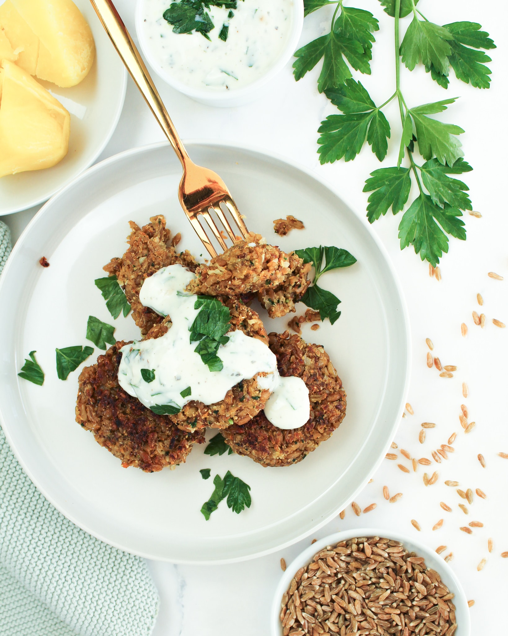 vegane Grünkernbratlinge|Grünkernbratlinge vegan|Grünkernbratlinge mit Haferflochen