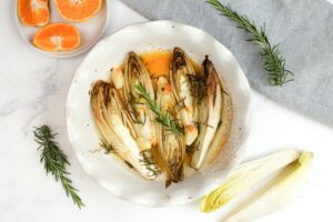Chicorée mit Orange|Chicorée aus dem Ofen|Chicorée im Ofen vegan|Chicorée aus dem Ofen vegan