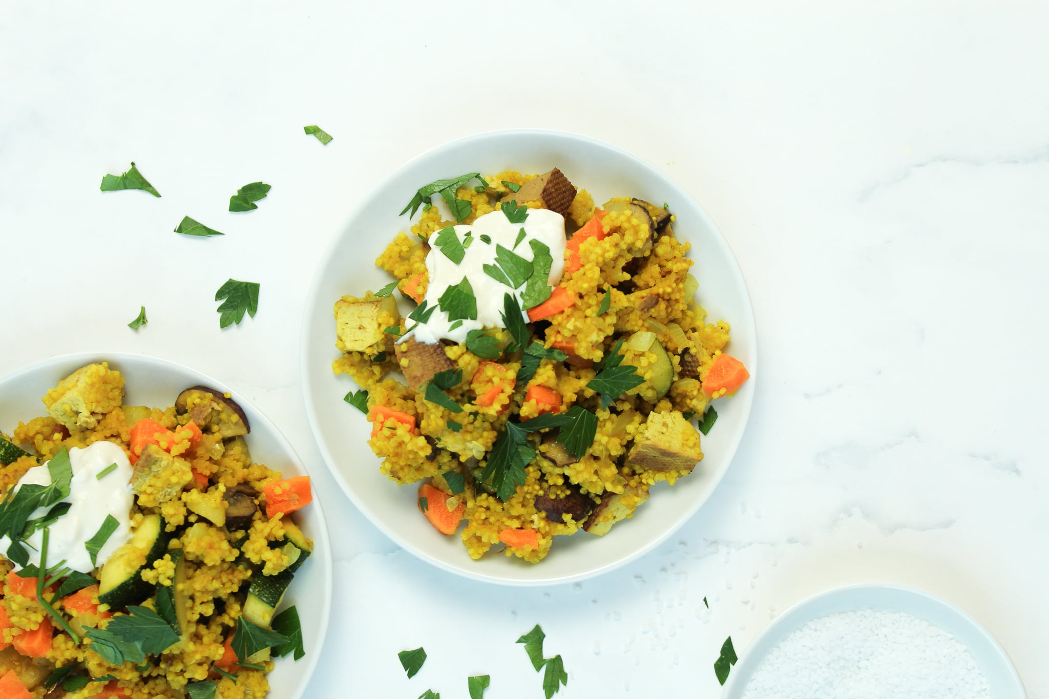 Hirsepfanne mit Joghurtsauce