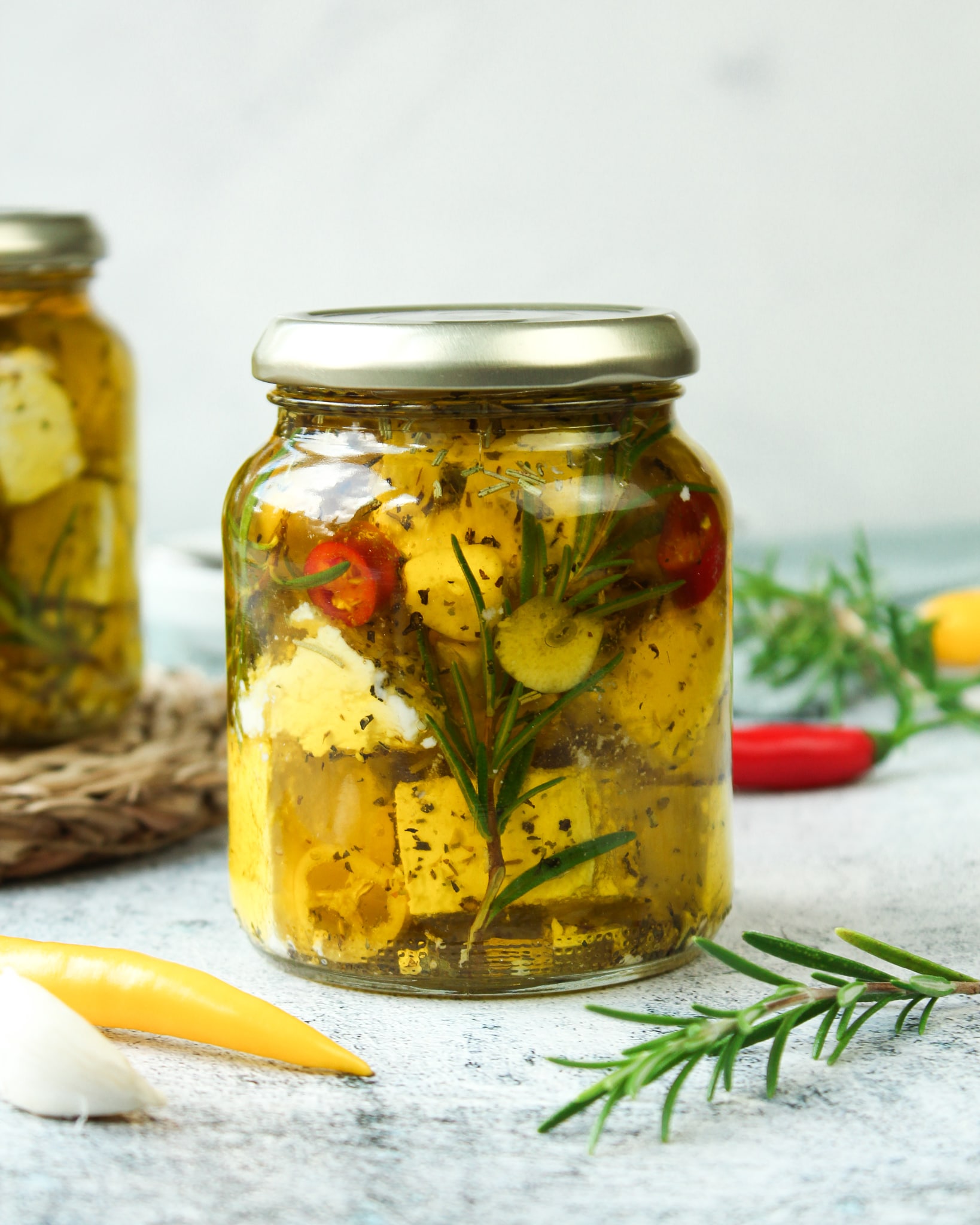 Feta in Öl einlegen