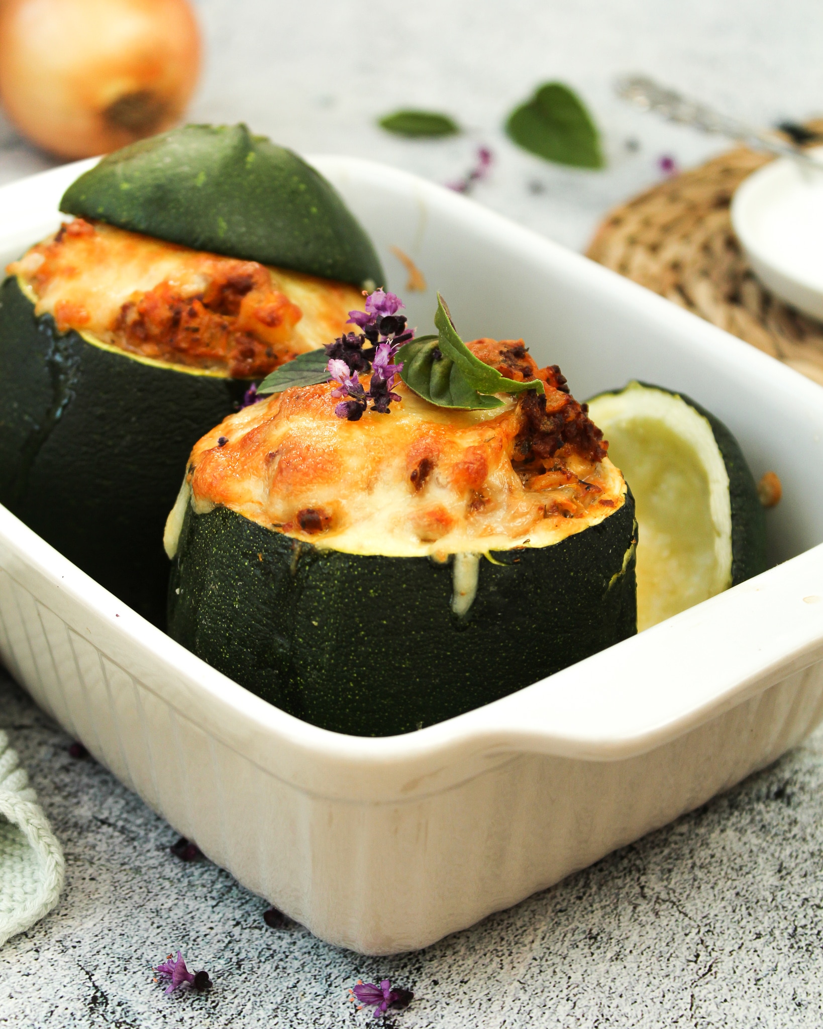 gefüllte Zucchini mit Reis