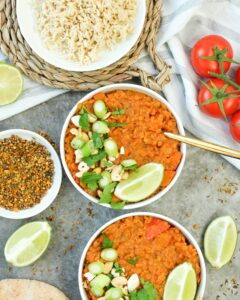 Linsencurry mit Kürbis|Rote Linsencurry mit Kokosmilch||Rote Linsencurry vegan